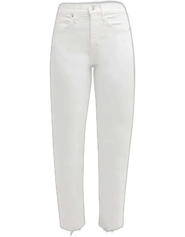 Kick Flare Raw Hem Ankle Jeans