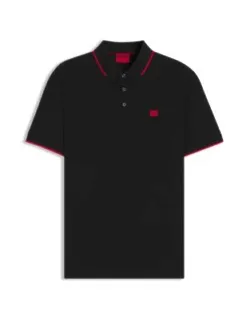 Cotton-piqu Slim-fit Polo Shirt With Logo Label