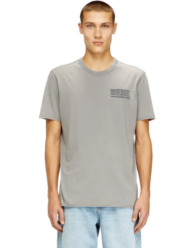 Acid-wash T-shirt With Raw Edges