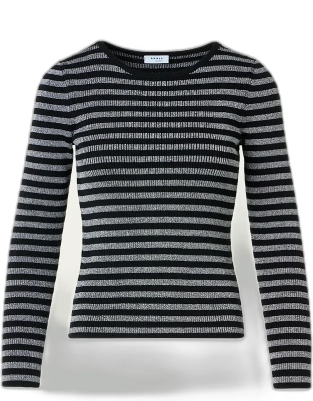 Striped Rib Knit Sweater