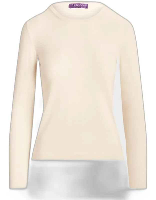 Crewneck Long-sleeve Cashmere Sweater