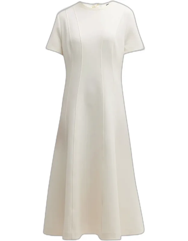 Dart Short-sleeve Crepe Midi Dress