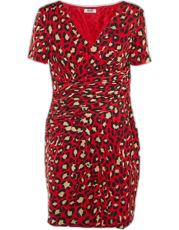 Animal Print Satin Mini Dress