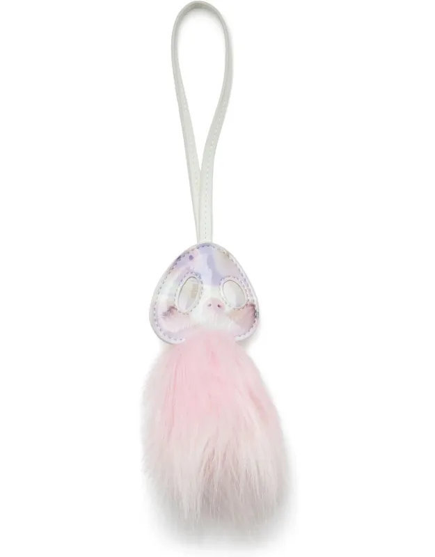 Pig's Snout Bag Charm With Fluffy Detail