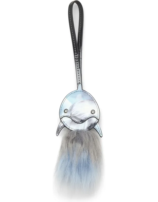 Dolphin Bag Charm With Fluffy Tail