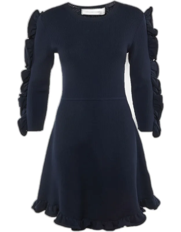 Jersey Knit Frill Detail Mini Dress