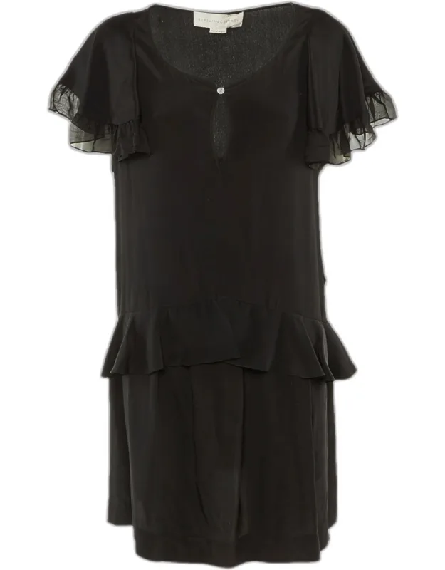 Silk Frill Detail Mini Dress
