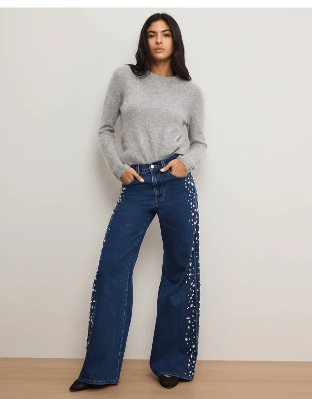 Embellished Wide-leg Jeans