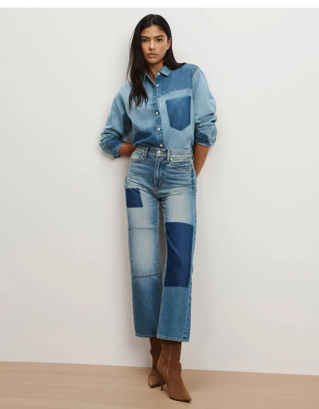 Dylan Patchwork Straight-leg Jeans