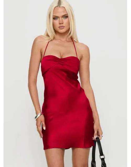 Halter Ruched Mini Dress