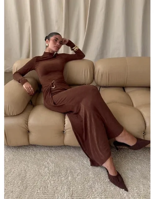 Yaqueline Long Sleeve Ruched Maxi Dress