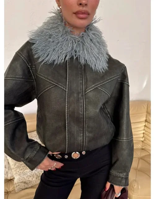 Fluffy Collar Jacket