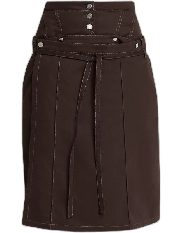 Corseted Denim Pencil Skirt