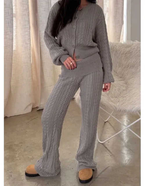 Cable Knit Foldover Pants