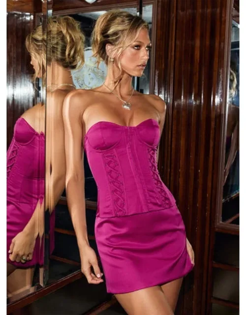 Nadya Satin Tailored Mini Skirt