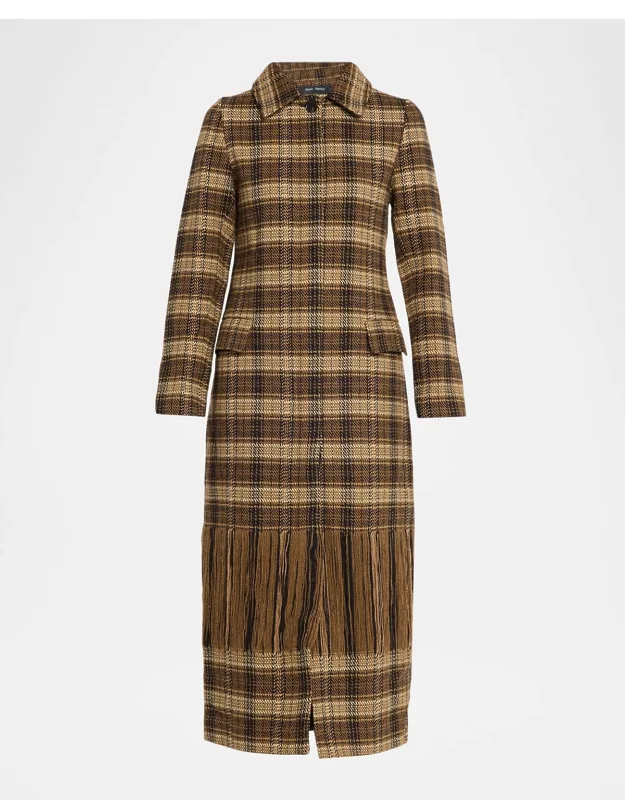 Woven Plaid Coat
