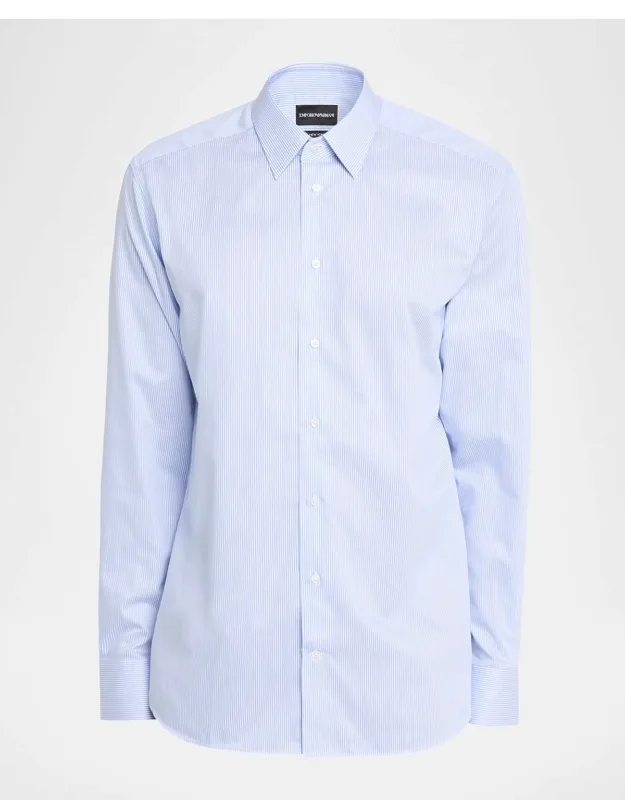 Cotton Micro-pinstripe Classic Fit Sport Shirt