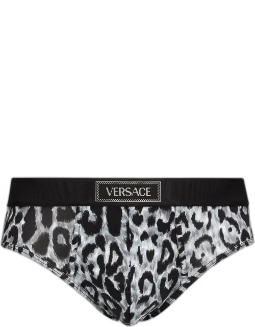 Leopard-print Stretch Jersey Cotton Briefs