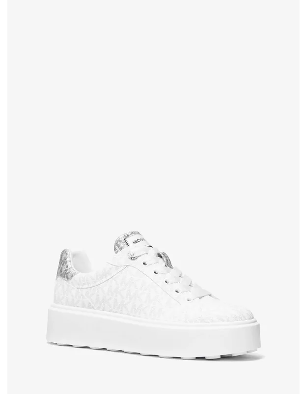 Metallic Two-tone Signature Logo Platform Sneakers