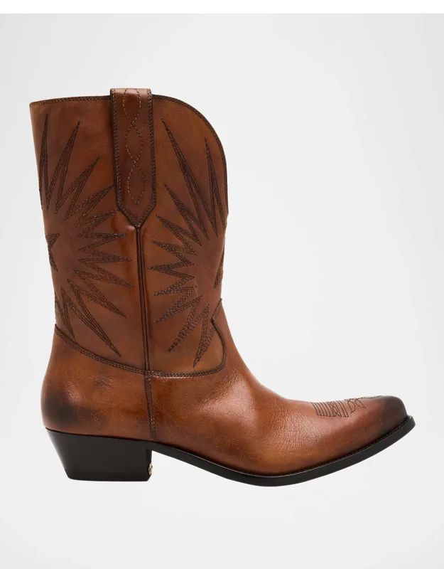 Wish Star Low Leather Cowboy Boots