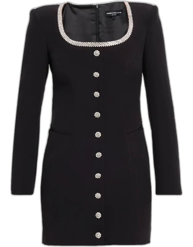 Payton Crepe Crystal-embellished Mini Dress