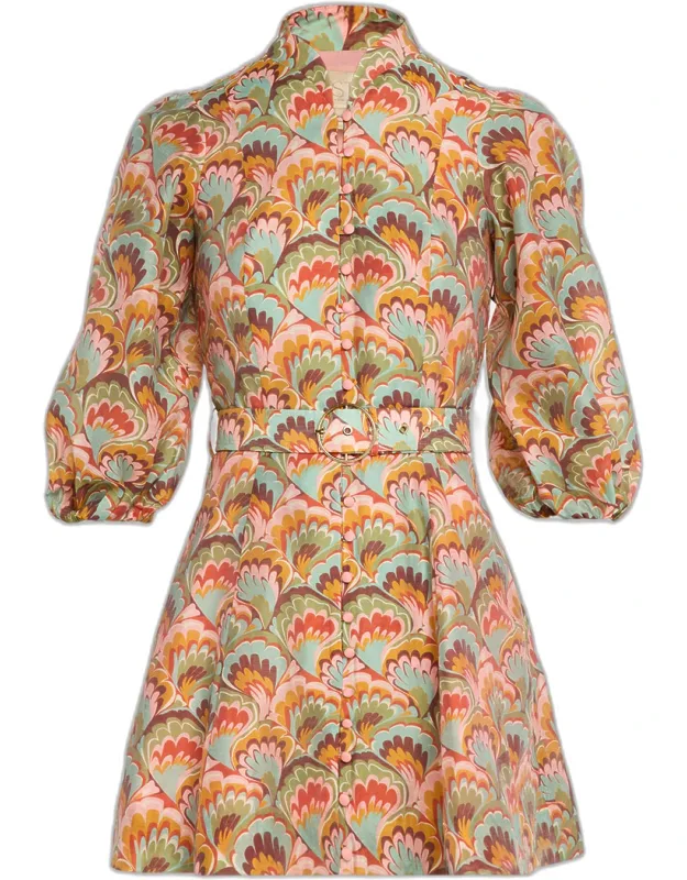 Belted Fit & Flare Mini Dress