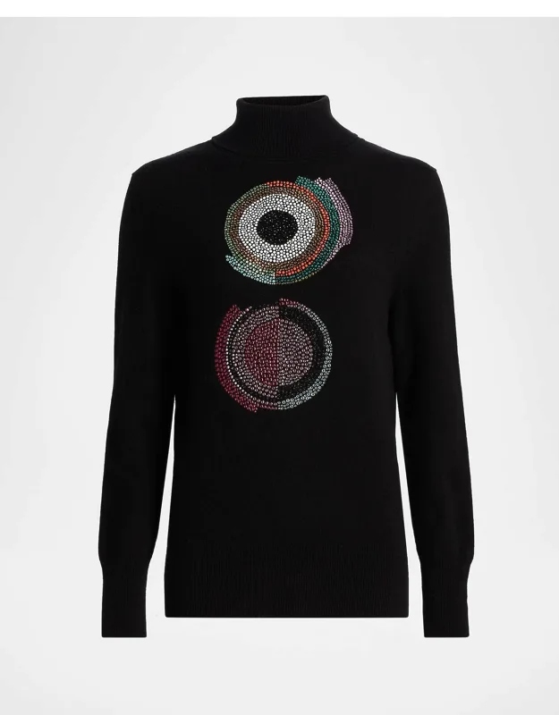 Crystal Cashmere Turtleneck Sweater