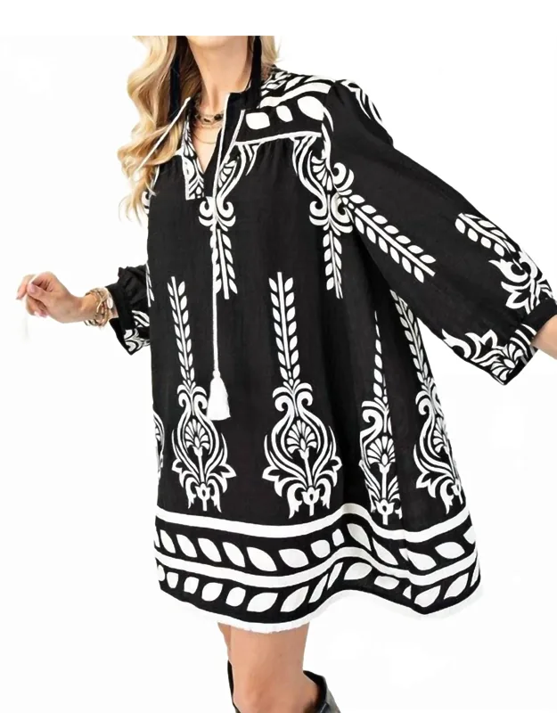 Aztec Fringe Mini Dress