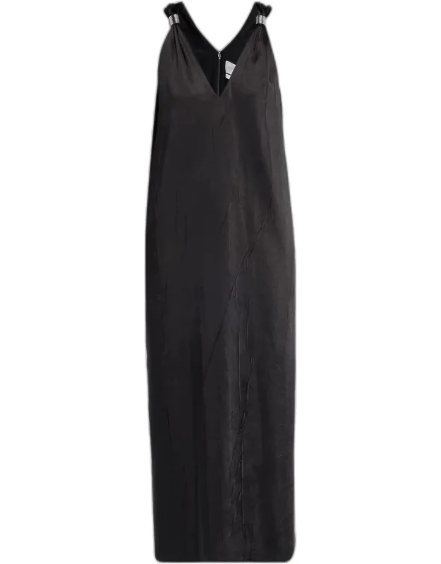 The Keke Plunging Ring-strap Maxi Dress
