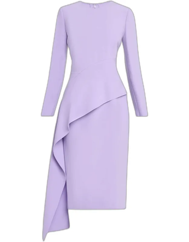 Peplum Drape Midi Dress