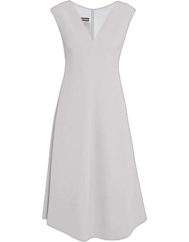 Textured V-neck Midi Dress