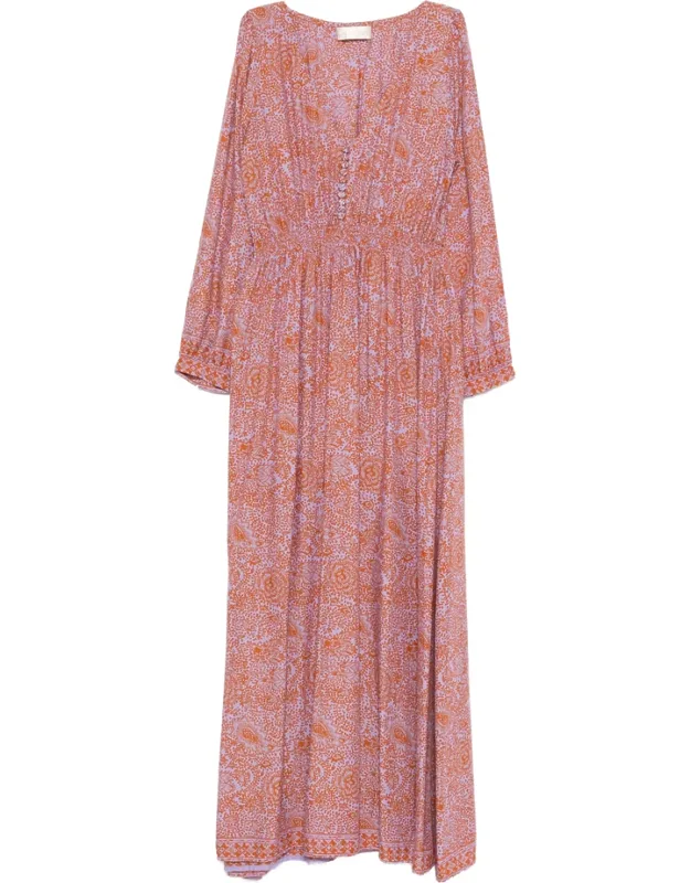 April Buttoned Floral Shangri Dress
