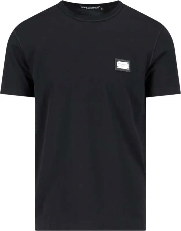 Logo T-shirt With Silver Metallic Plaque