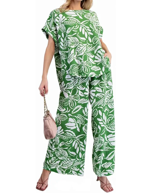 Tropical Popcorn Knit Pants