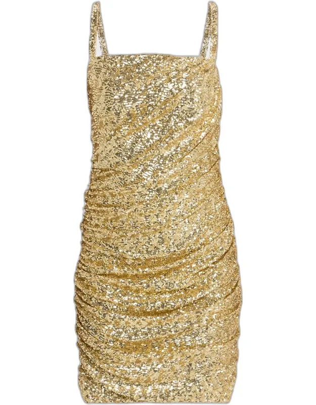 Ruched Sleeveless Mini Dress