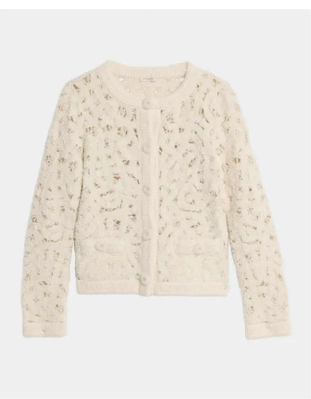 The Morning Show Lofty Boucle Embroidered Cardigan