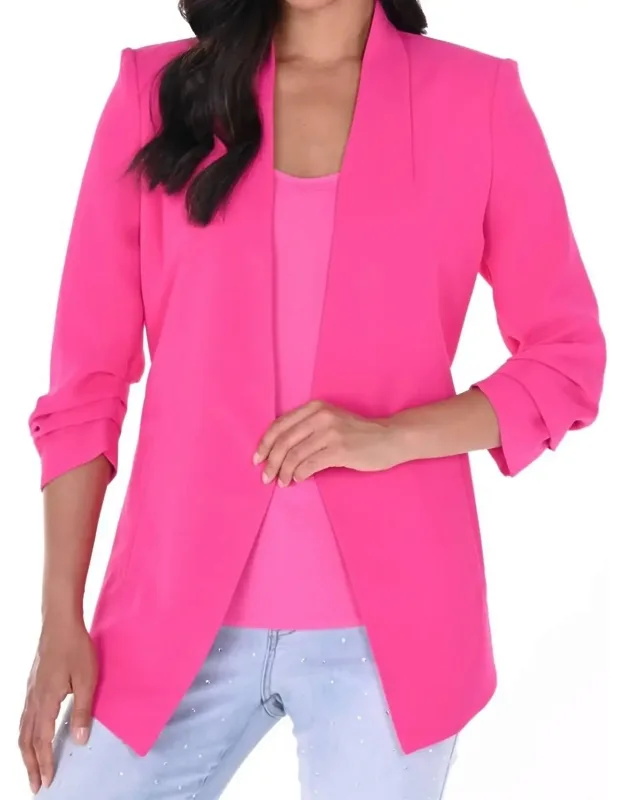 Open Front Woven Blazer