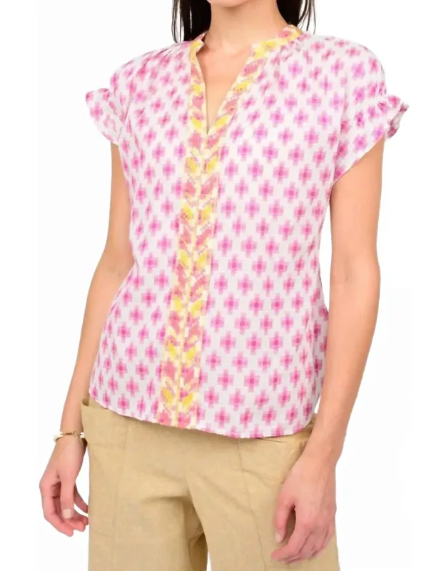Trellis Stitched Popover Top