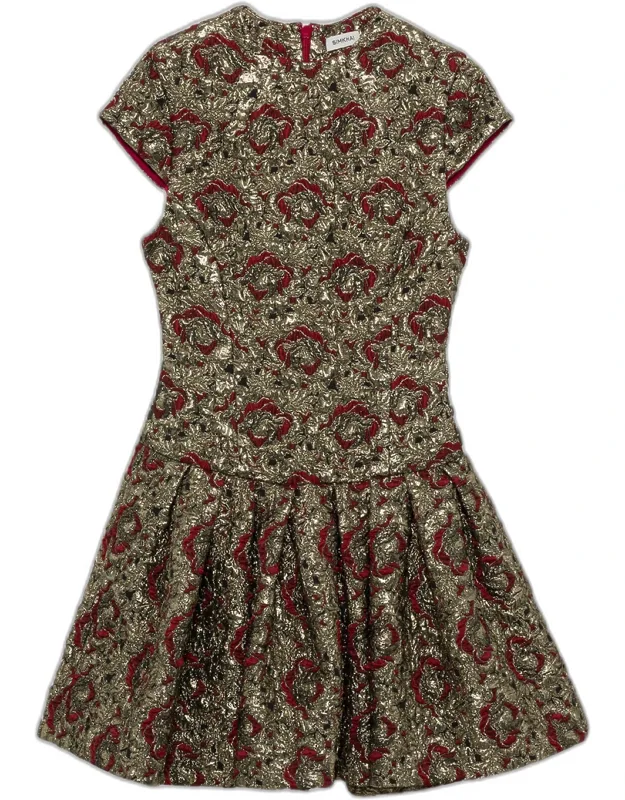 Elowen Short-sleeve Fit & Flare Jacquard Mini Dress