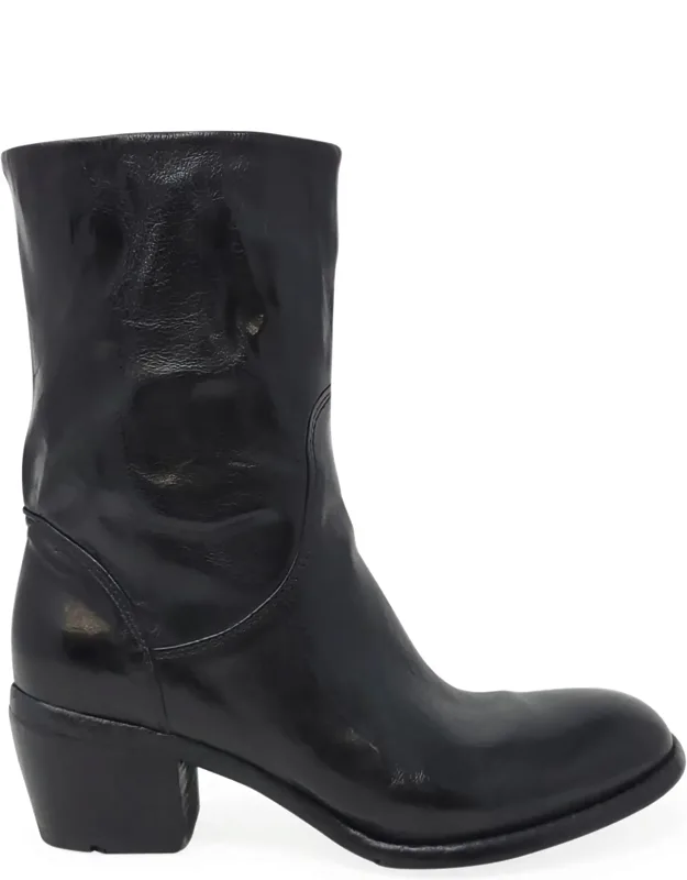 Leather Mid Calf Boots