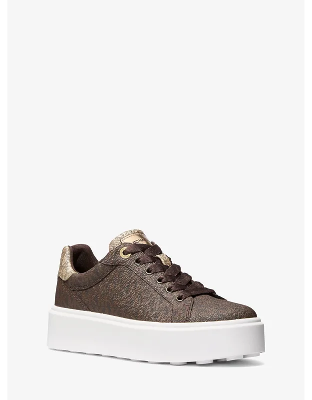 Metallic Two-tone Signature Logo Platform Sneakers
