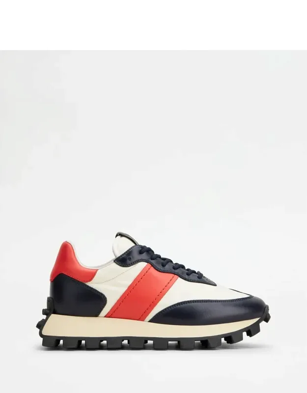 Sneakers In Leather And Fabric