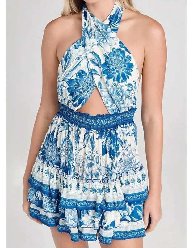Maona Halter Tie Mini Dress