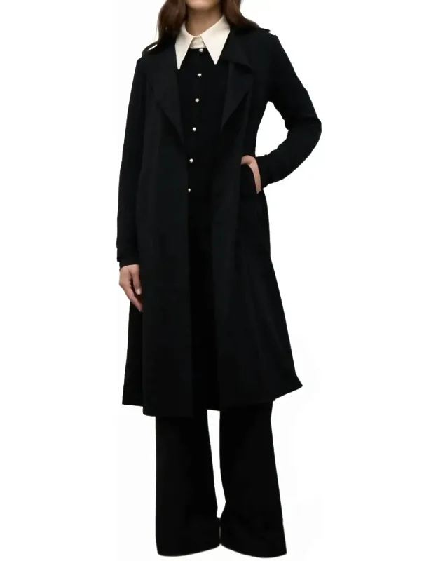 Matte Jersey Trench Coat