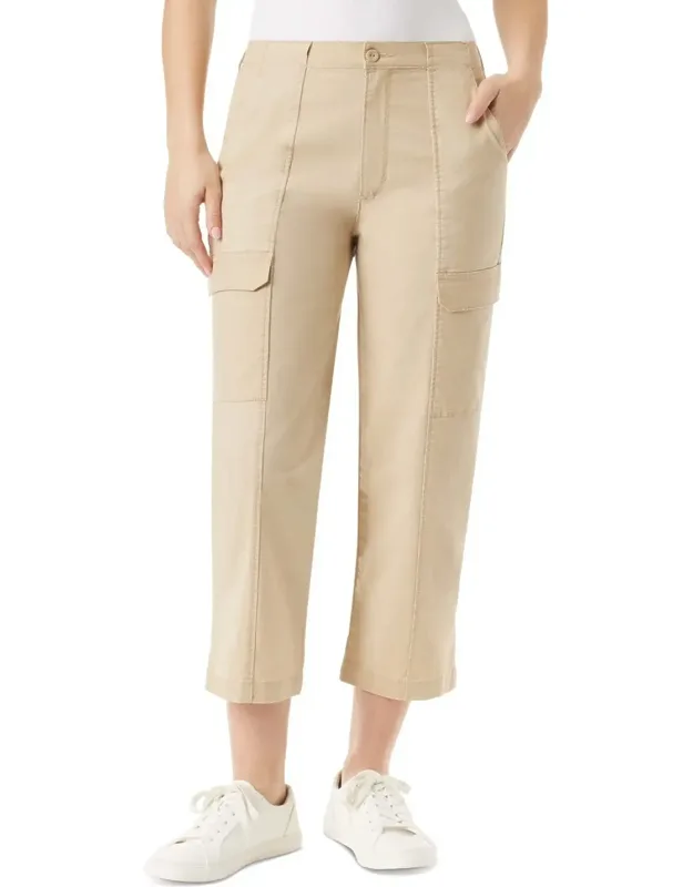 Outdoor Split-hem Cropped Cargo Pants