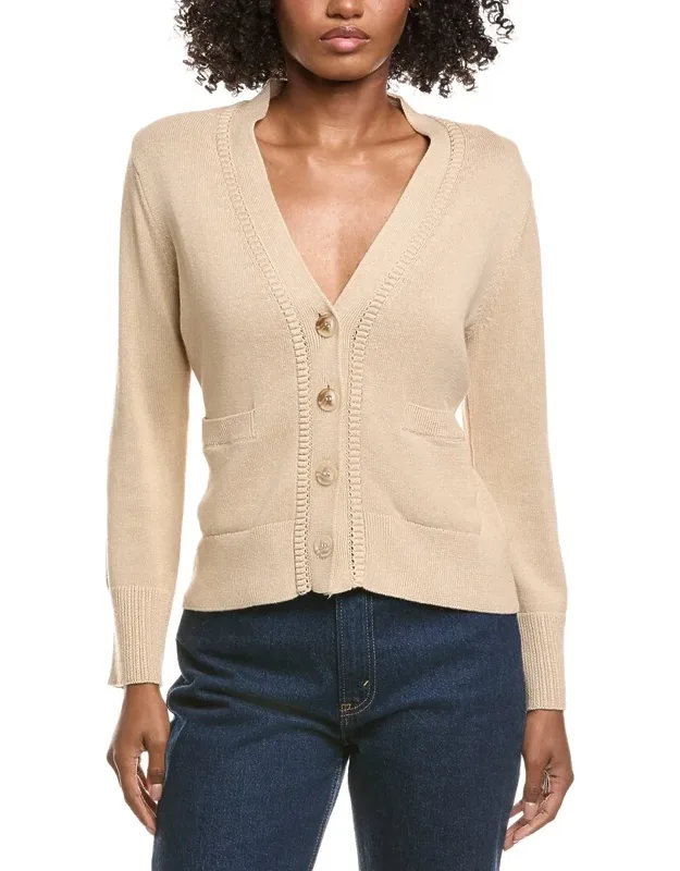 Cinched Waist Button Cashmere-blend Cardigan