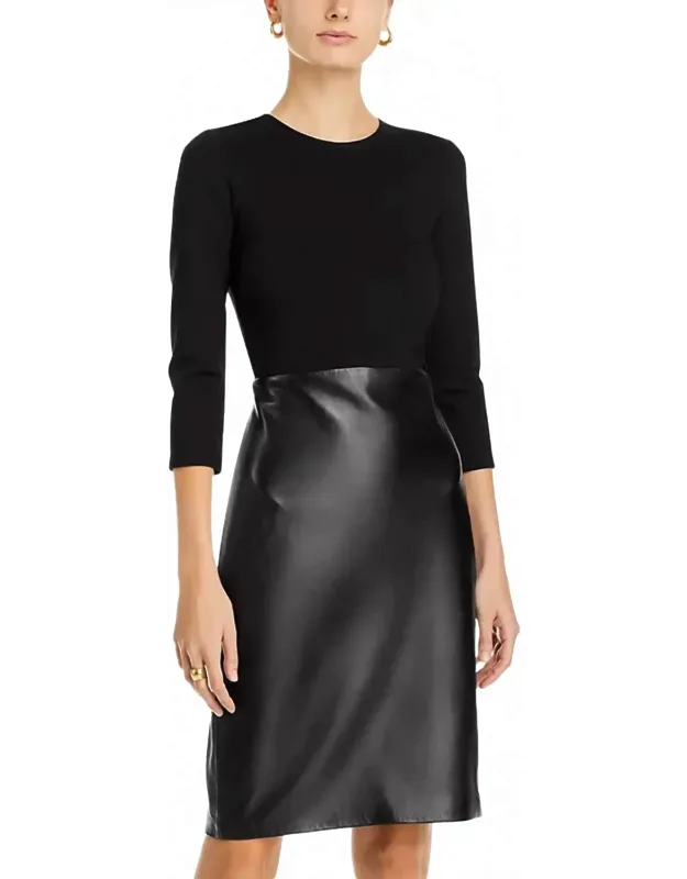 Franci Leather Ponte Dress