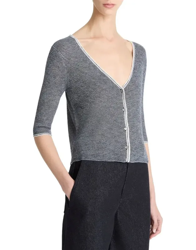 Microstripe Cardigan