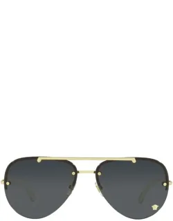 Versace Eyewear Sunglasses Aviator Gold Metal Italy