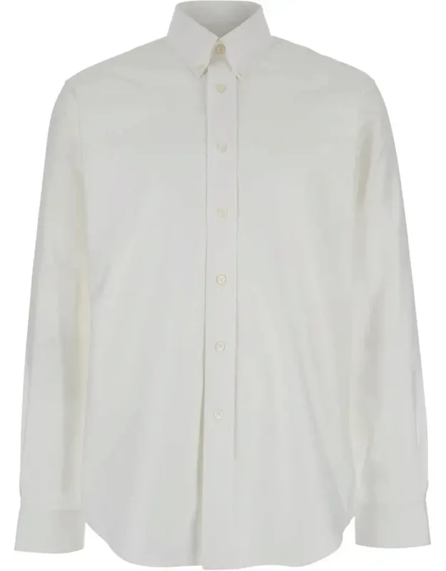 Shirt With Logo Embroidery In Cotton